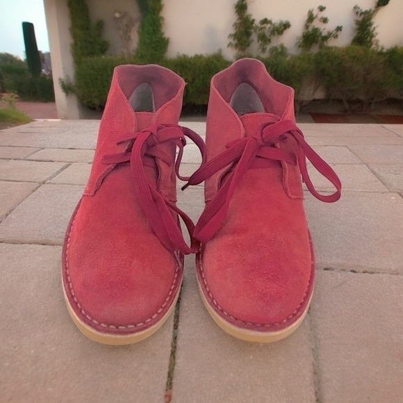 SELECTED Portugal Unisex Suede Leather Lace-Up Ankle Boots Red Size 40 - Picture 1 of 8